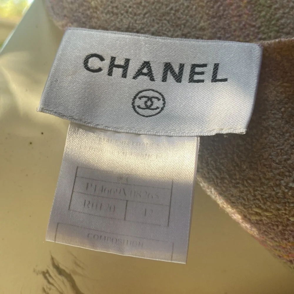 Vintage 90s Authentic Chanel tweed pink dress in pastel colors posh girl preppy